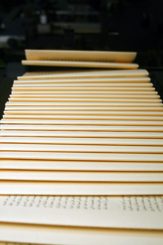 Stacked book pages